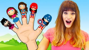 The Finger family (superheroes theme) - Flash, Princesses, Captain America and more!