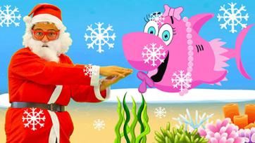 Baby Shark song - Santa Claus visits the Shark family with his friend Rudolph The reindeer!