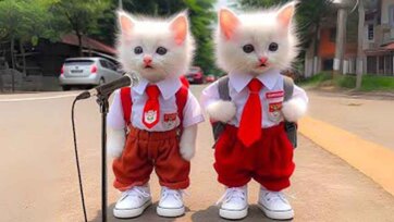 School Day Adventures of Two Tiny Kitten Classmates